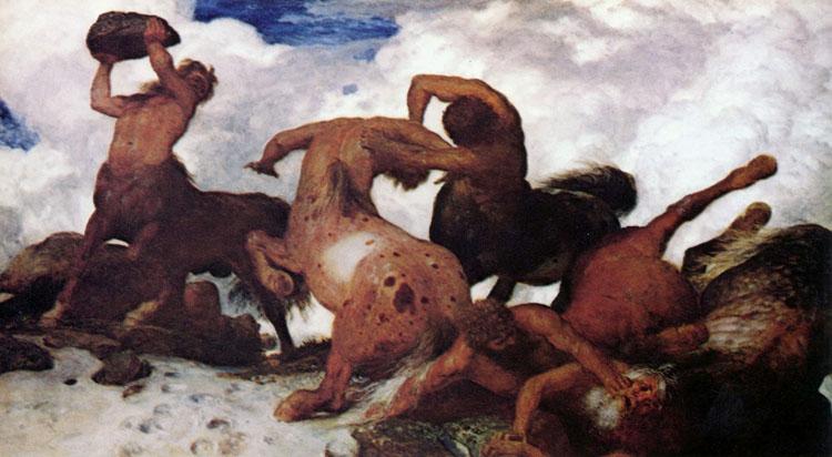 Arnold Bocklin Centaurs' Combat (nn03) Germany oil painting art